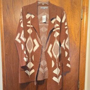 Absolutely Famous Brown and Cream Patterned Cardigan